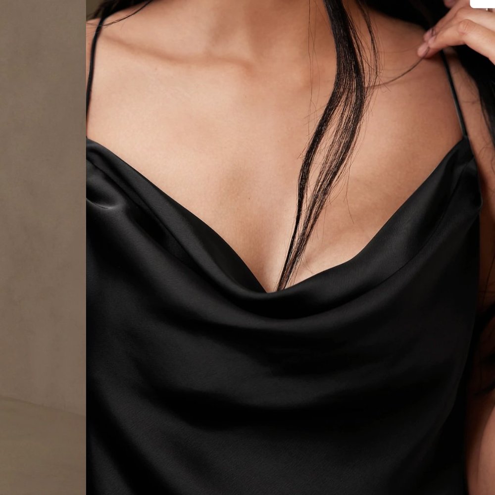 NWT Cowl Neck Satin Slip Dress